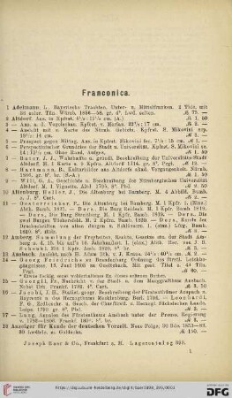 Franconica (Nr.1-425)