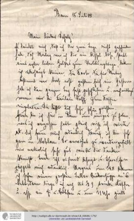 Brief vom 15.07.1908