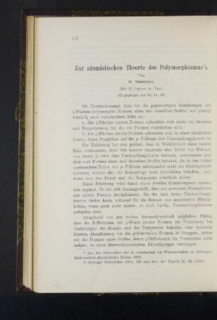 Zur atomistischen Theorie des Polymorphismus.