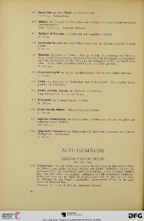 Alte Gemälde (Nr. 421-437)