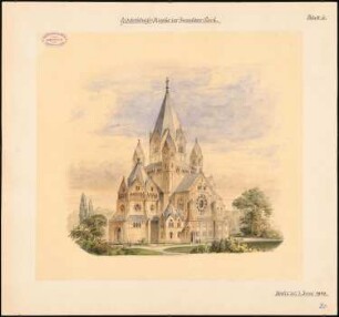 Evangelische Gnadenkirche (Augustakirche), Berlin-Mitte 5. Projekt: Perspektivische Ansicht