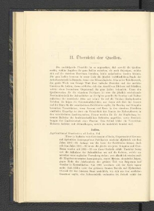 II. Übersicht der Quellen.