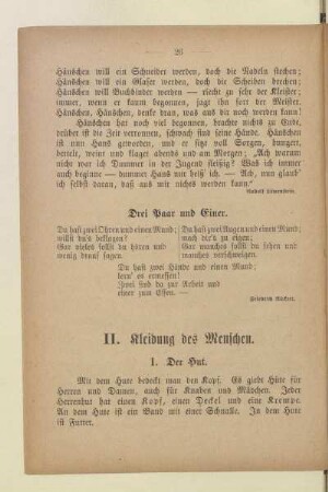 II. Kleidung des Menschen