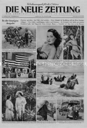 Wochenzeitung der US-Armee "Die Neue Zeitung" im verkleinerten Format zur Verbreitung in der Sowjetischen Besatzungszone