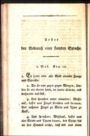 Ueber den Gebrauch einer fremden Sprache.