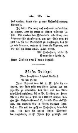 Fünfte Beilage