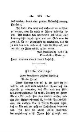 Fünfte Beilage