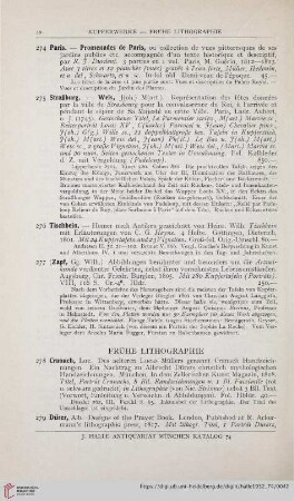 Frühe Lithorgraphie (Nr. 278 - 287)