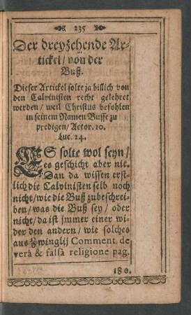 Der dreyzehende Artickel/ von der Buß.