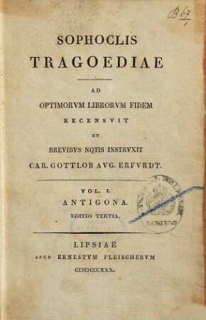 Sophoclis Tragoediae, 1. Antigona