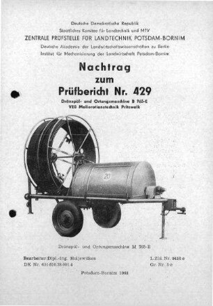 Dränspül- und Ortungsmaschine B 765 - E