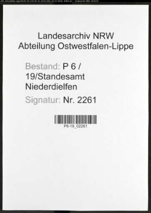 Sterberegister Standesamt Niederdielfen