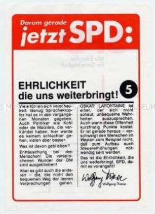 Propagandablatt der SPD zur Brandenburger Landtagswahl 1990