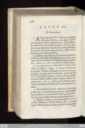 Caput IV. De Coena Sacra.