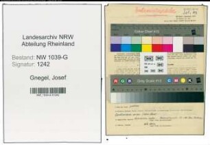 Entnazifizierung Josef Gnegel , geb. 20.07.1901 (Schlosser)