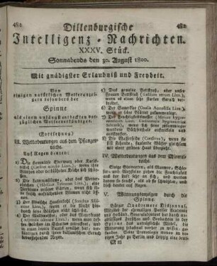 XXXV. Stück. Sonnabends den 30. August 1800.