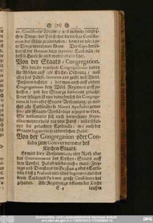Von der Staats-Congregation.