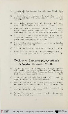 Mobiliar u. Einrichtungsgegenstände (Nr. 42-133)