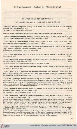10. Moderne Pressendrucke, Vorzugsausgaben, Illustrierte Bücher (Nr. 1363-1568)