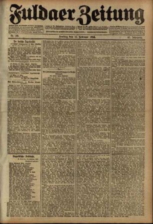 Ausgabe vom Freitag, den 15. Februar 1918.