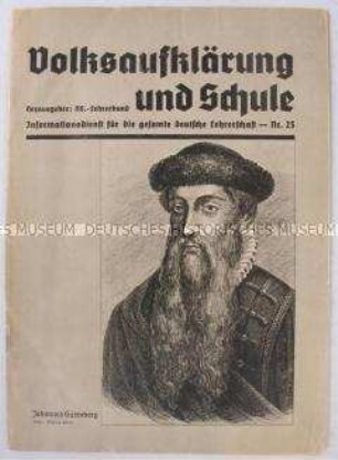 Nationalsozialistische Fachzeitschrift für Lehrer "Volksaufklärung und Schule" u.a. über den "rassischen Aufbau des deutschen Volkes"