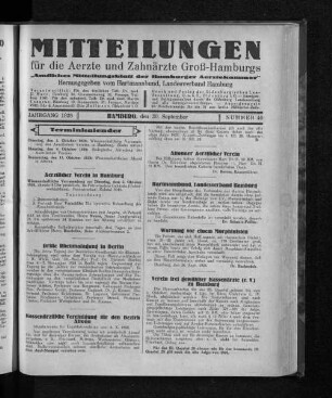 Jahrgang 1928, Hamburg, den 30. September, Nummer 40