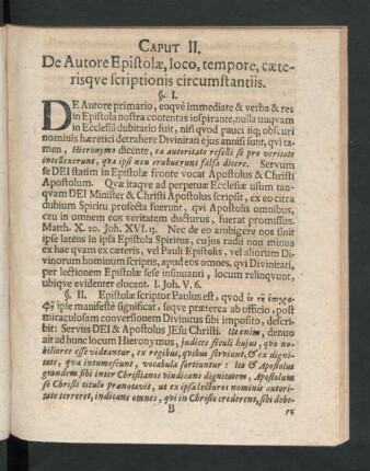 Caput II. De Autore Epistolae, loco, tempore, caeterisque scriptionis cicumstantiis.