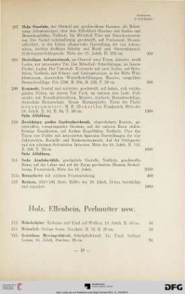 Holz, Elfenbein, Perlmutter usw. (Nr. 213-227)