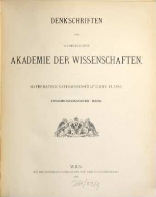 Denkschriften. 62. 1895