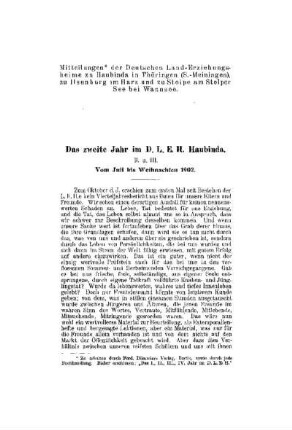 Das zweite Jahr im D.L.E.H. zu Haubinda : von Juli bis Weihnachten 1902