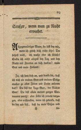 113-115, Seufzer, wenn man zu Nacht erwachet