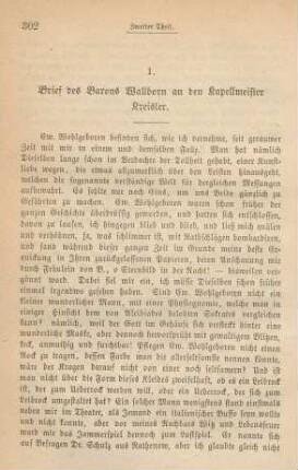 1. Brief des Barons Wallborn an den Kapellmeister Kreisler