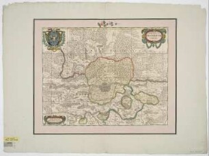 Gebietskarte von Frankfurt (Main), 1:100 000, Kupferstich, um 1700