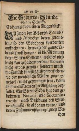 Die Geburts-Stunde