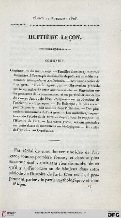 Huitième leçon