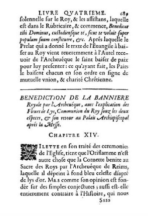 Benediction De La Banniere Royale [...] Chapitre XIV.