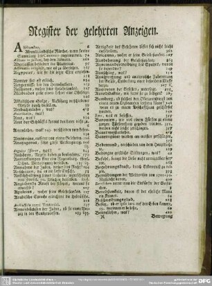 Register der gelehrten Anzeigen