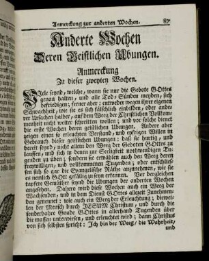 Anderte Wochen Deren Geistlichen Ubungen.