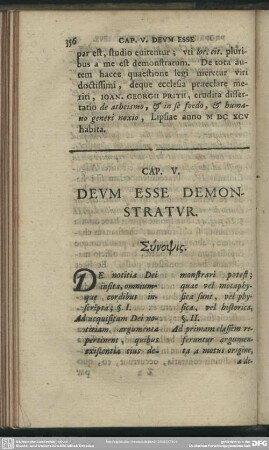 Cap. V. Deum Esse Demonstratur