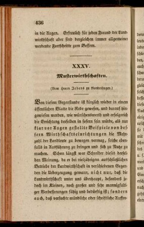 XXXV. Musterwirthschaften
