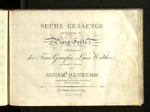 Sechs Gesaenge : mit Begleitung des Piano-Forte ; oeuv. 10