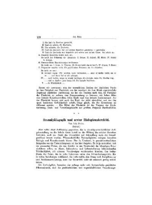 Sexualpädagogik und erster Biologieunterricht : (Schluß)