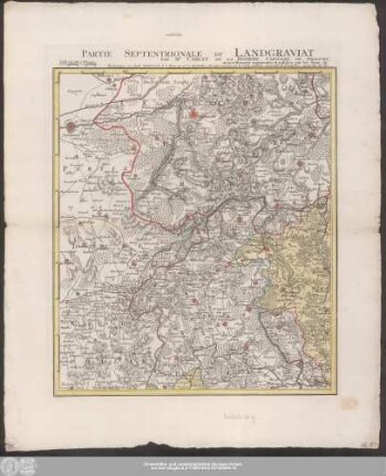 Le Landgraviat De Hesse-Cassel Meridional et Septentr: avec une Partie Du Langraviat De Hesse-Darmstat et de la Vetteravie avec autres dependences