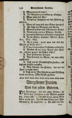 Vierzehente Lection. Von den zehen Geboten. - Neun und zwanzigste Lection. Von der Ehe.