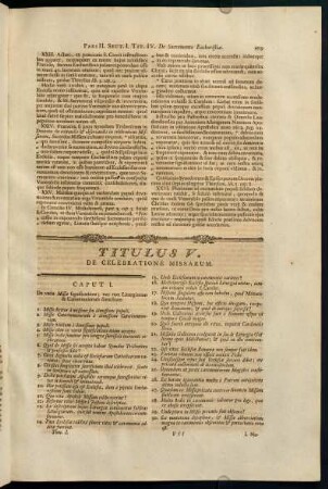 409-438, Titulus V. De Celebratione Missarum.