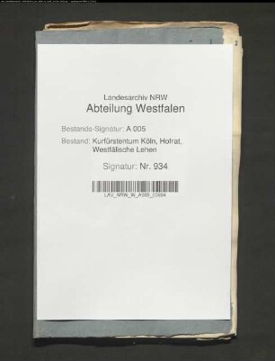 Die Belehnung des Johann Anton Bertram mit dem Lehngut zu Holthausen vor Geseke