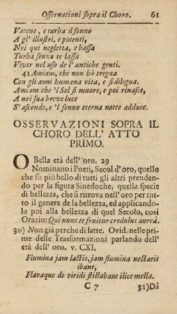 Osservazioni Sopra Il Choro Dell' Atto Primo