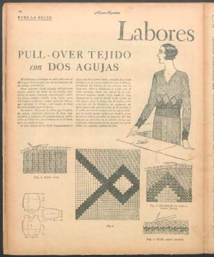 Labores [Dibujos] : Pull-Over tejido con dos agujas
