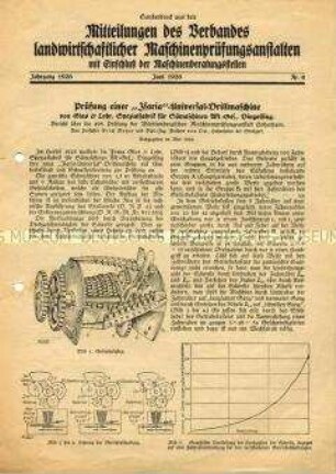 Prüfung einer "Isaria"-Universal-Drillmaschine