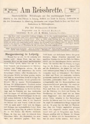 Nr. 2. Februar 1911.
